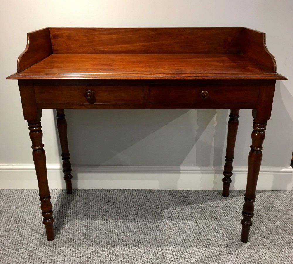 Antique Victorian Mahogany Two Drawer Side Table