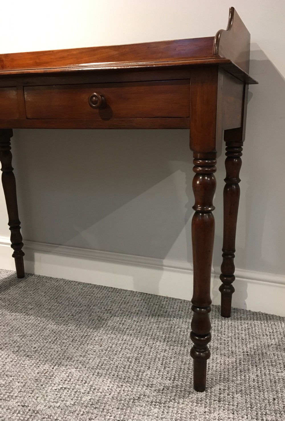 Antique Victorian Mahogany Two Drawer Side Table View VIII