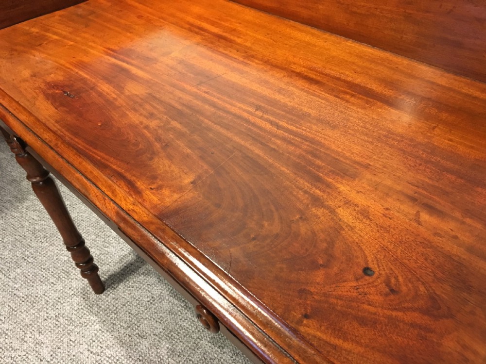 Antique Victorian Mahogany Two Drawer Side Table View X