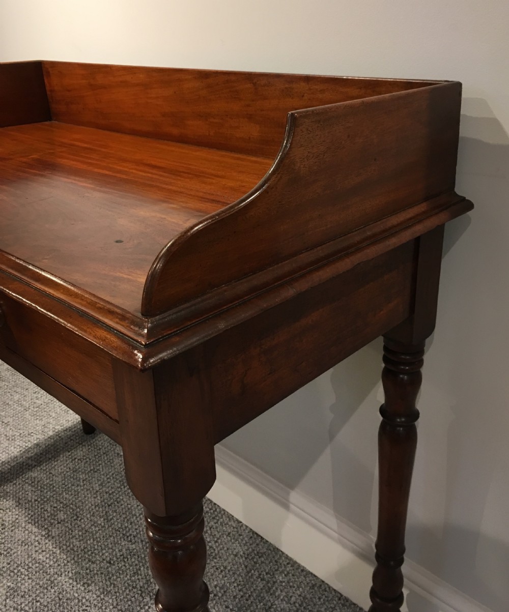 Antique Victorian Mahogany Two Drawer Side Table View XII