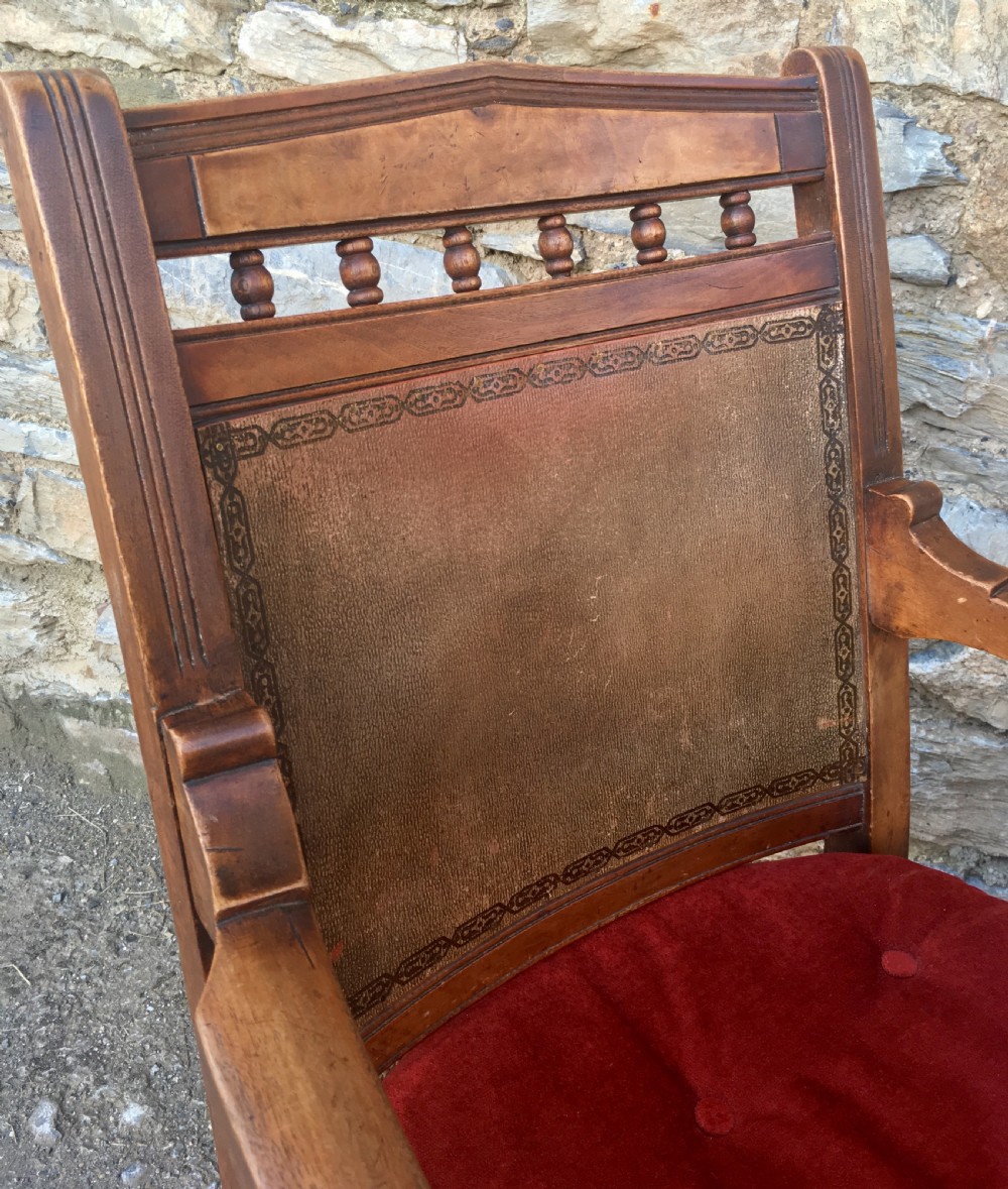 Antique Edwardian Swivel Office Desk Chair View VIII
