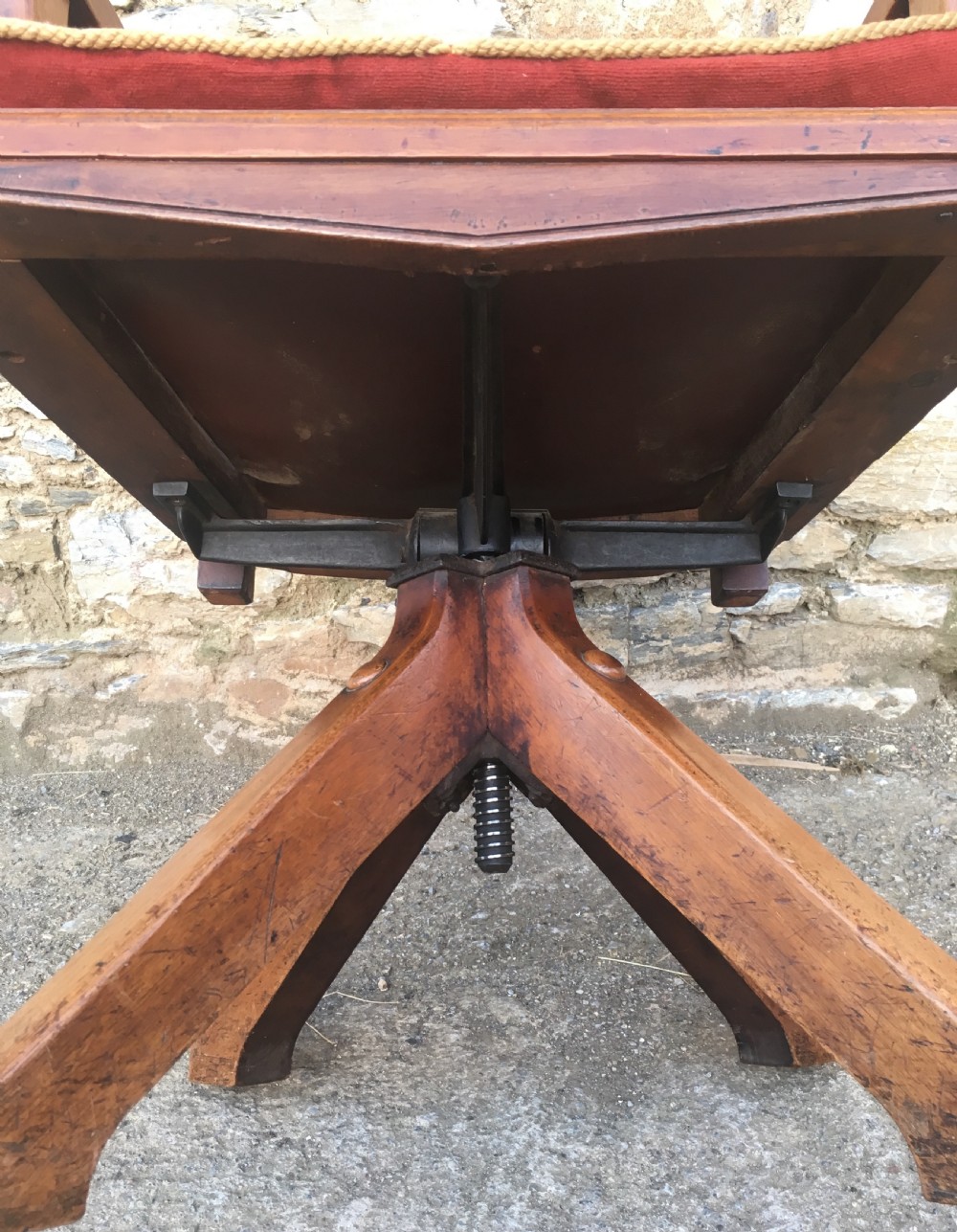 Antique Edwardian Swivel Office Desk Chair View XVII