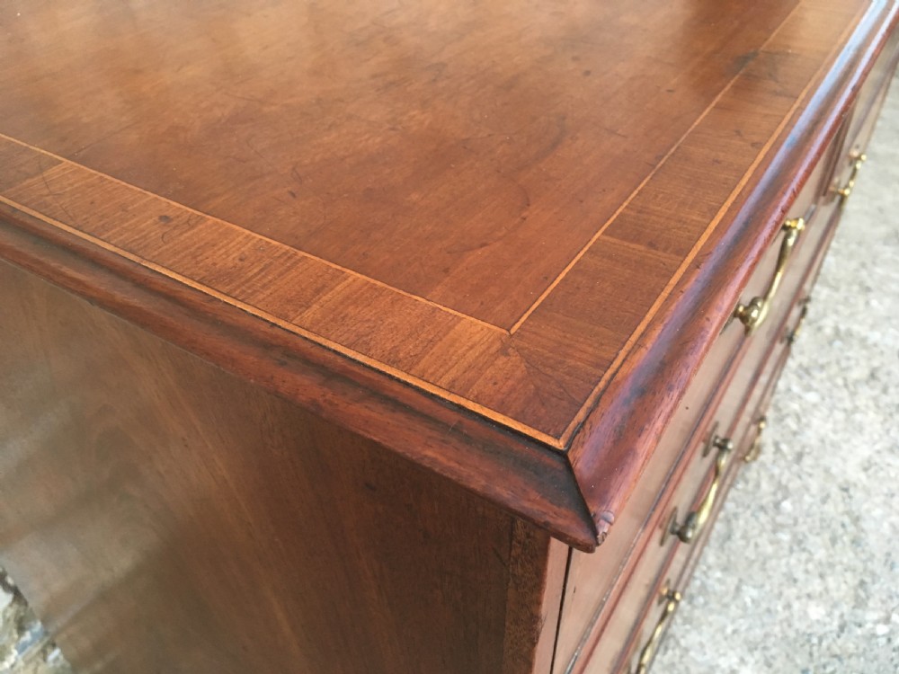 Antique Georgian Mahogany Crossbanded Chest of Drawers View XII