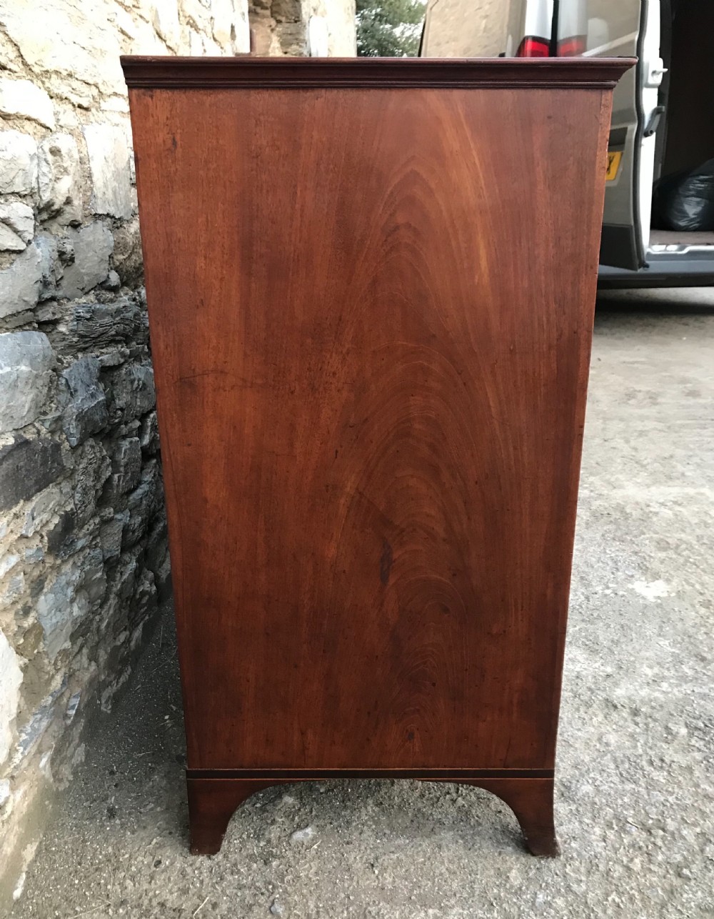 Antique Georgian Mahogany Crossbanded Chest of Drawers View XV