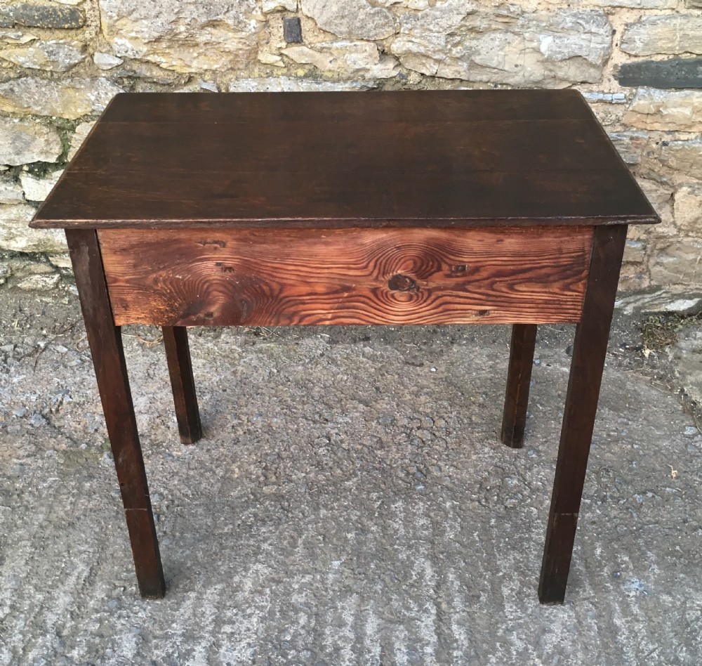 Antique 18th Century Oak Lowboy with Fretwork Frieze View VI
