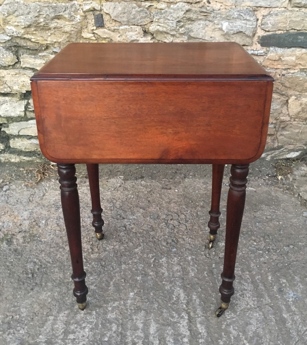 Antique Victorian Two Drawer Drop Flap Work Table View VIII