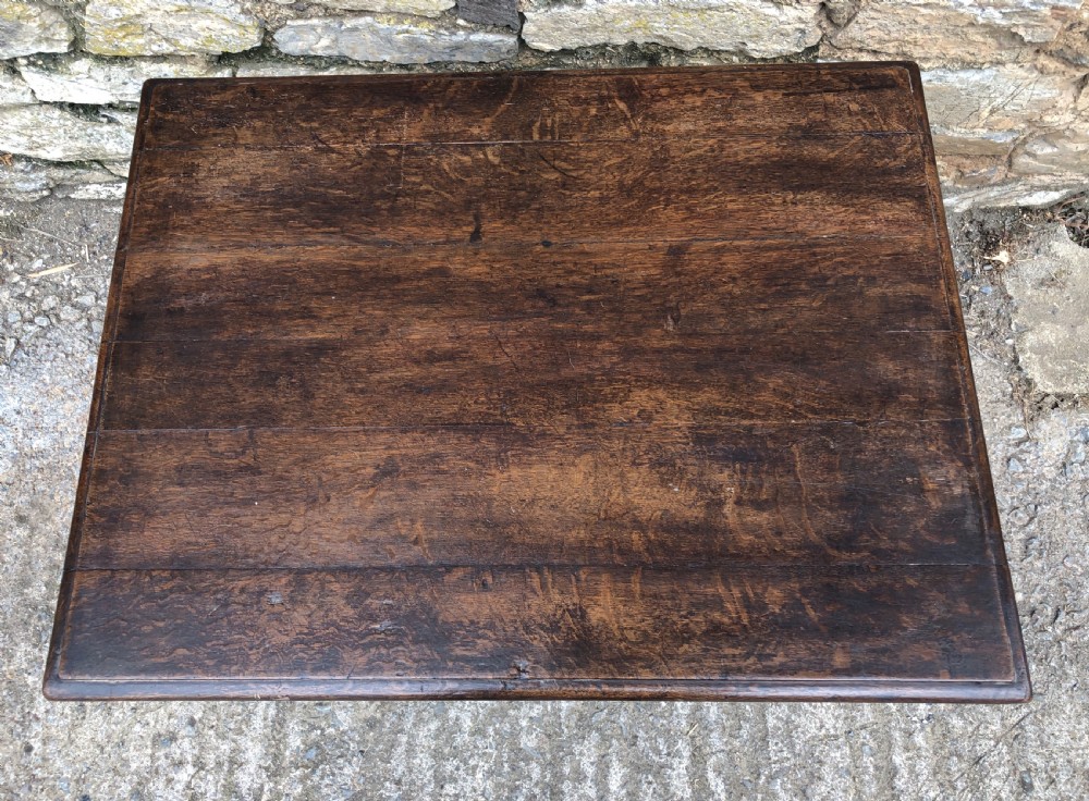 Antique 18th Century Oak Side Table with Bobbin Turned Legs View X