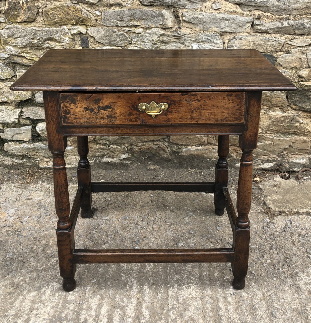 Antique 18th Century Country Oak Side Table