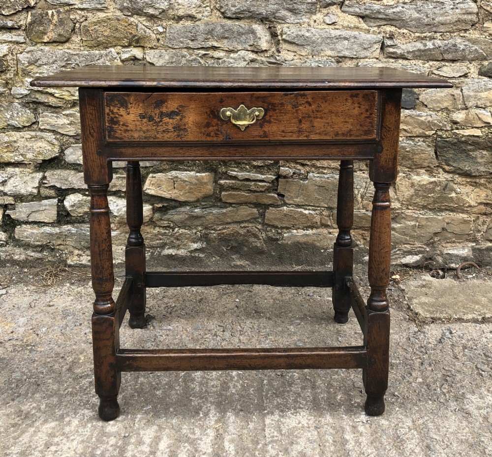 Antique 18th Century Country Oak Side Table View II