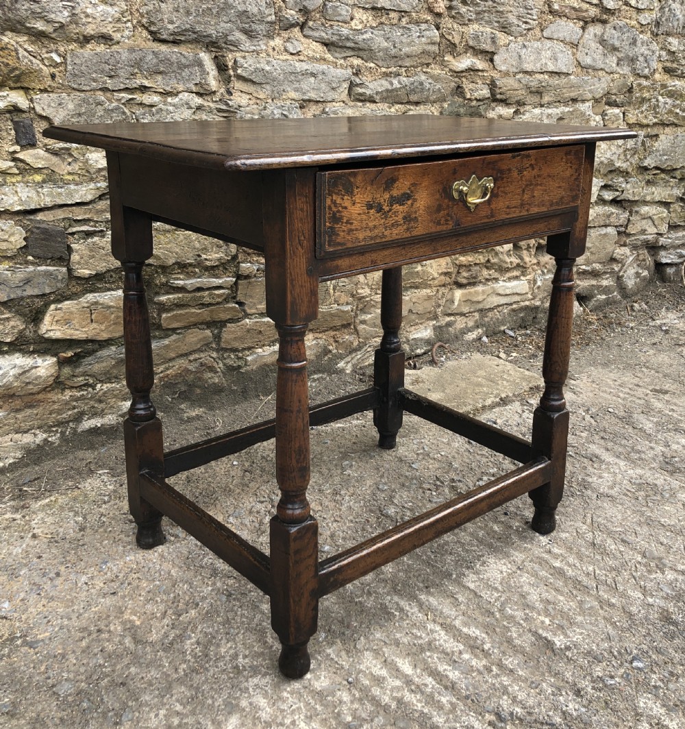 Antique 18th Century Country Oak Side Table View III