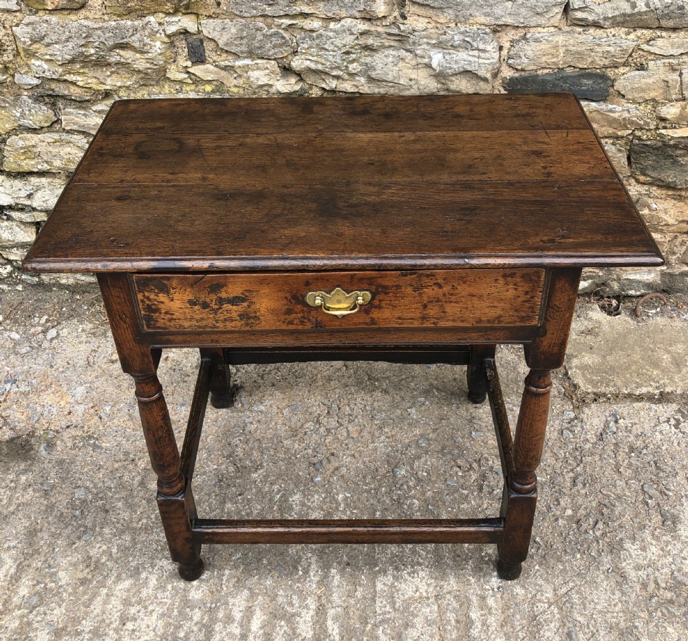 Antique 18th Century Country Oak Side Table View IV