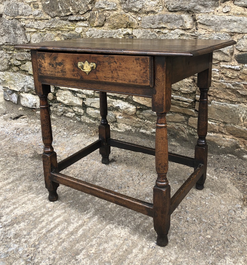 Antique 18th Century Country Oak Side Table View V