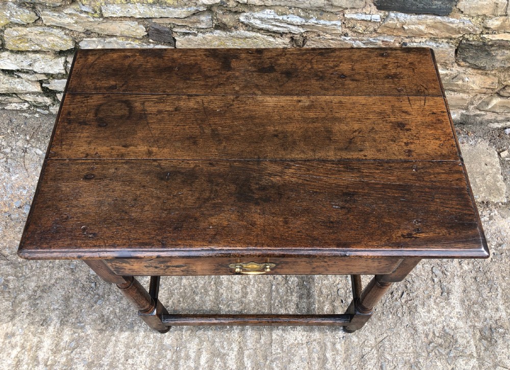 Antique 18th Century Country Oak Side Table View VI