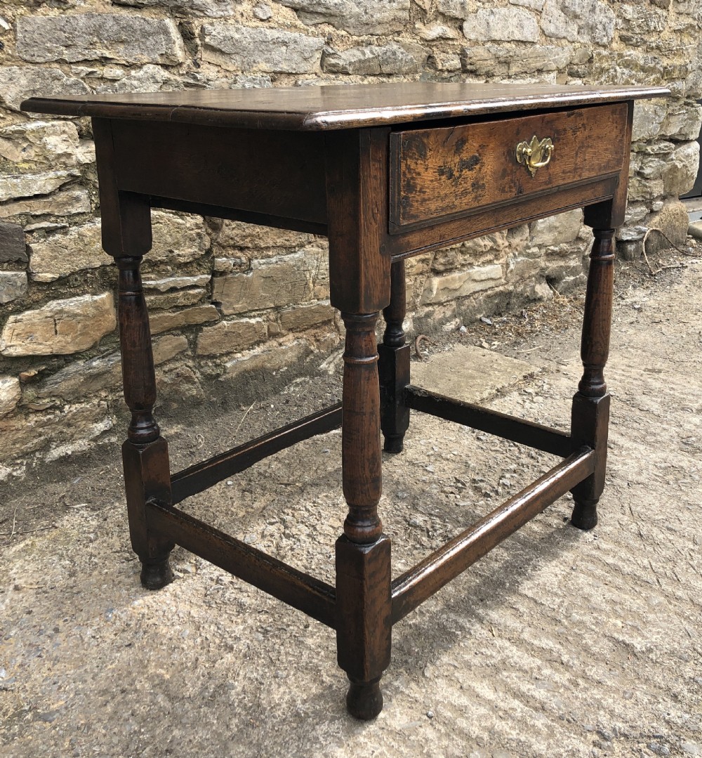 Antique 18th Century Country Oak Side Table View VII