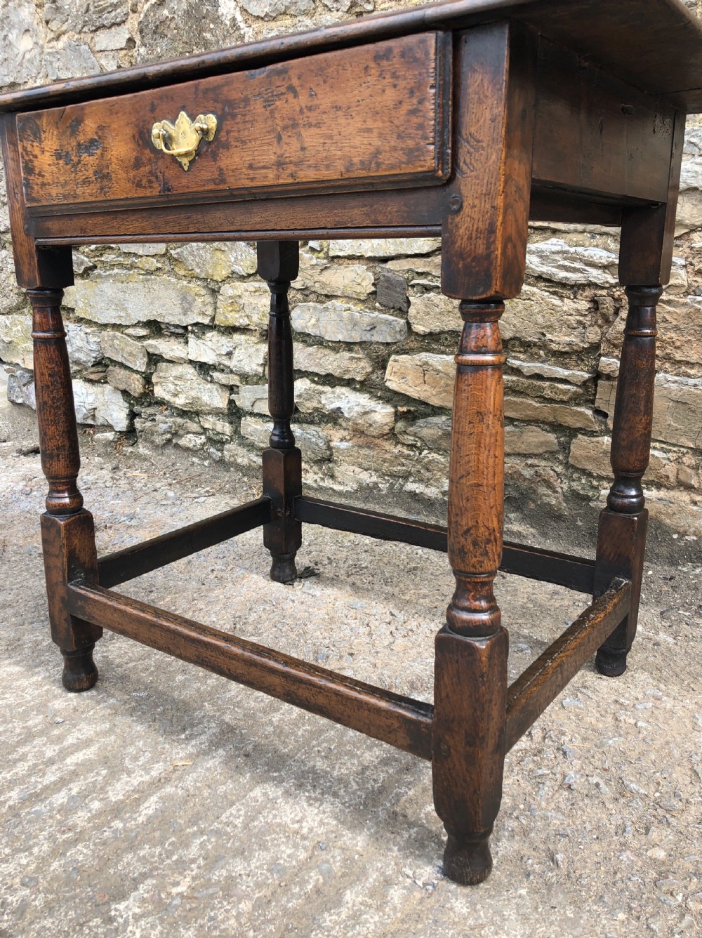 Antique 18th Century Country Oak Side Table View VIII