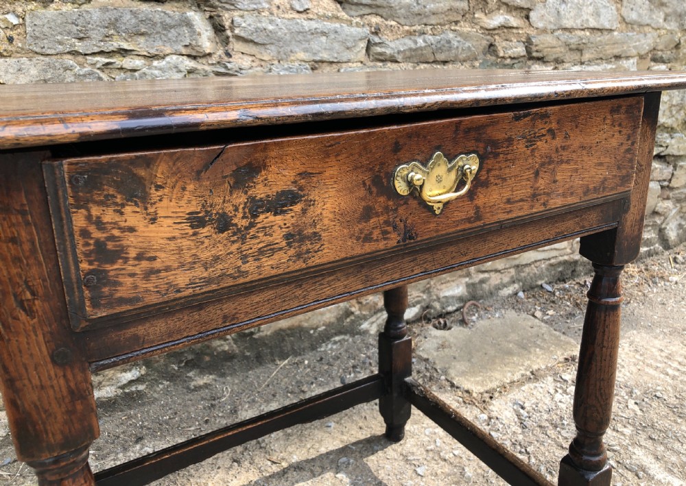 Antique 18th Century Country Oak Side Table View IX