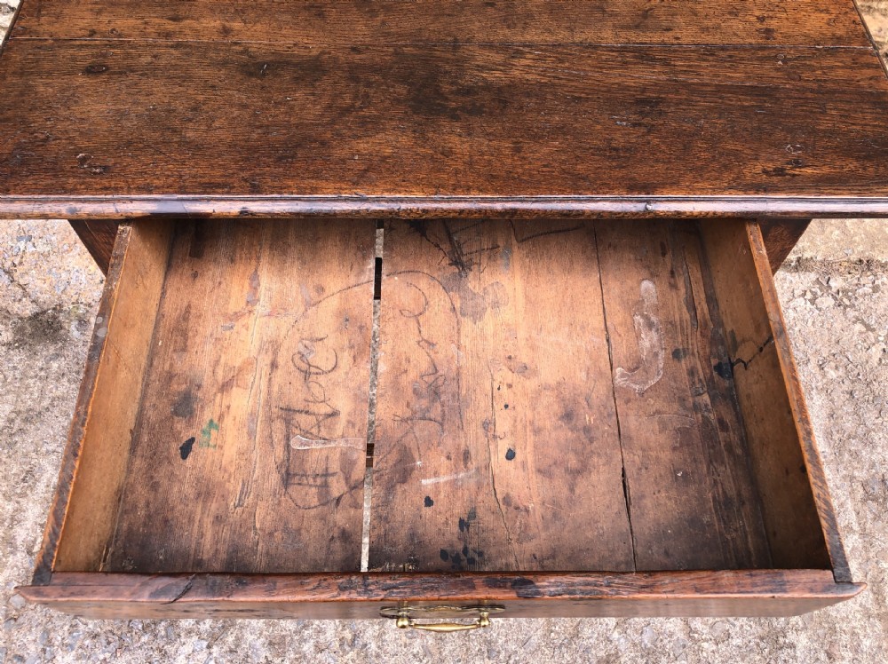 Antique 18th Century Country Oak Side Table View X