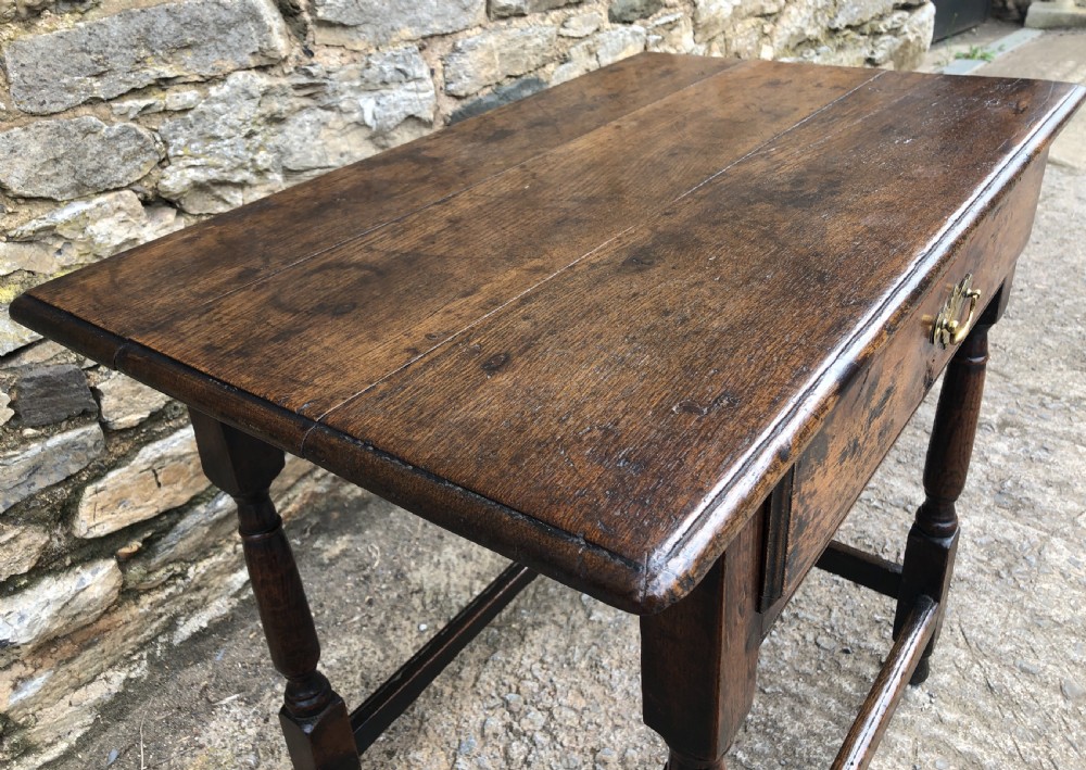 Antique 18th Century Country Oak Side Table View XI