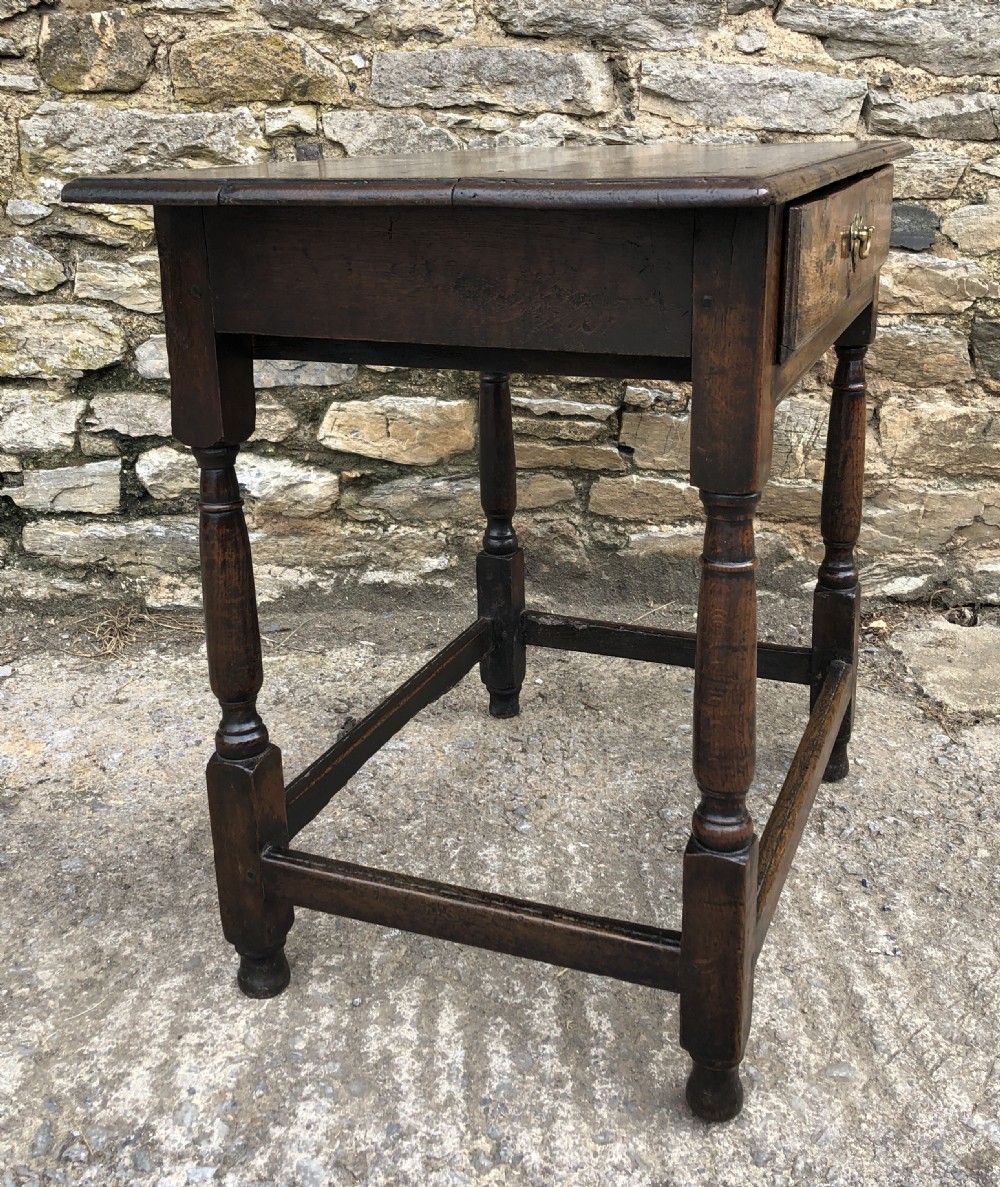 Antique 18th Century Country Oak Side Table View XII