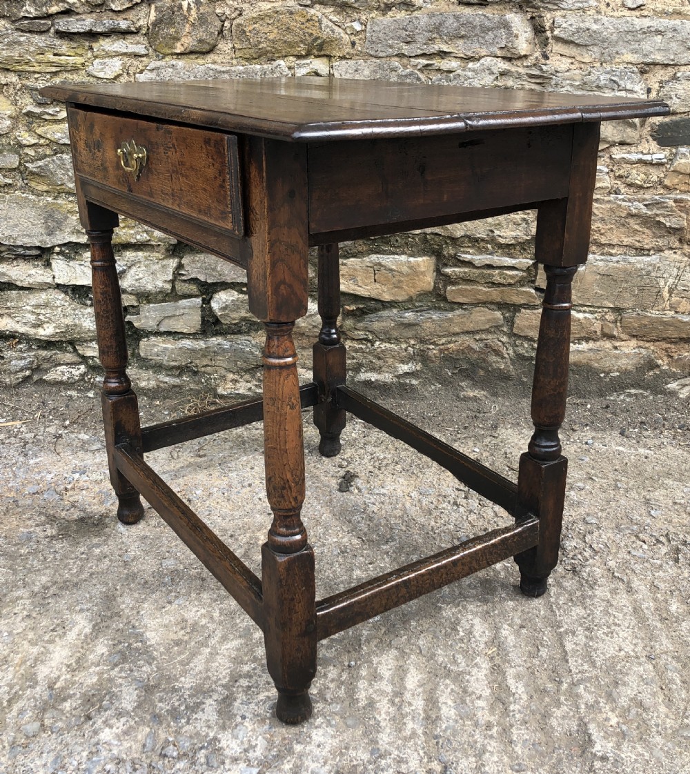 Antique 18th Century Country Oak Side Table View XIV