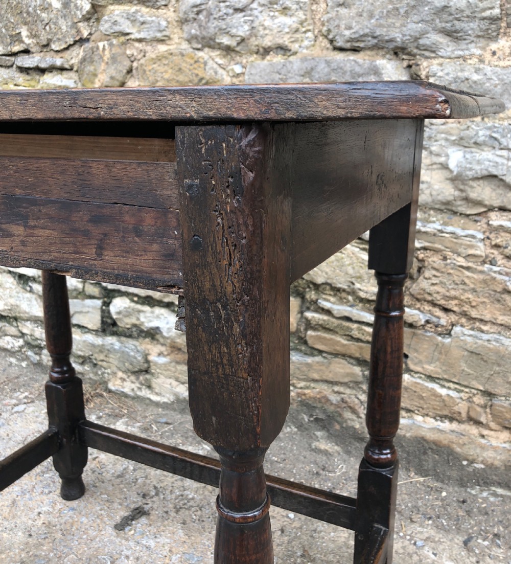 Antique 18th Century Country Oak Side Table View XVI
