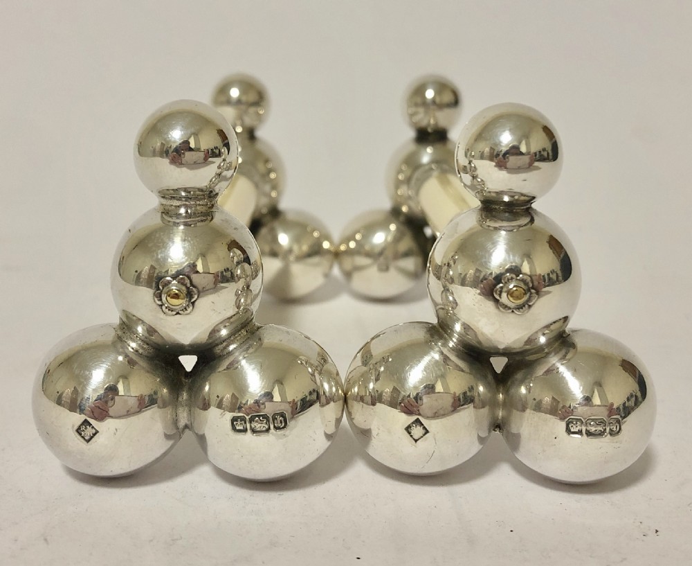 Pair of Antique Silver and Ivory Knife Rests View III
