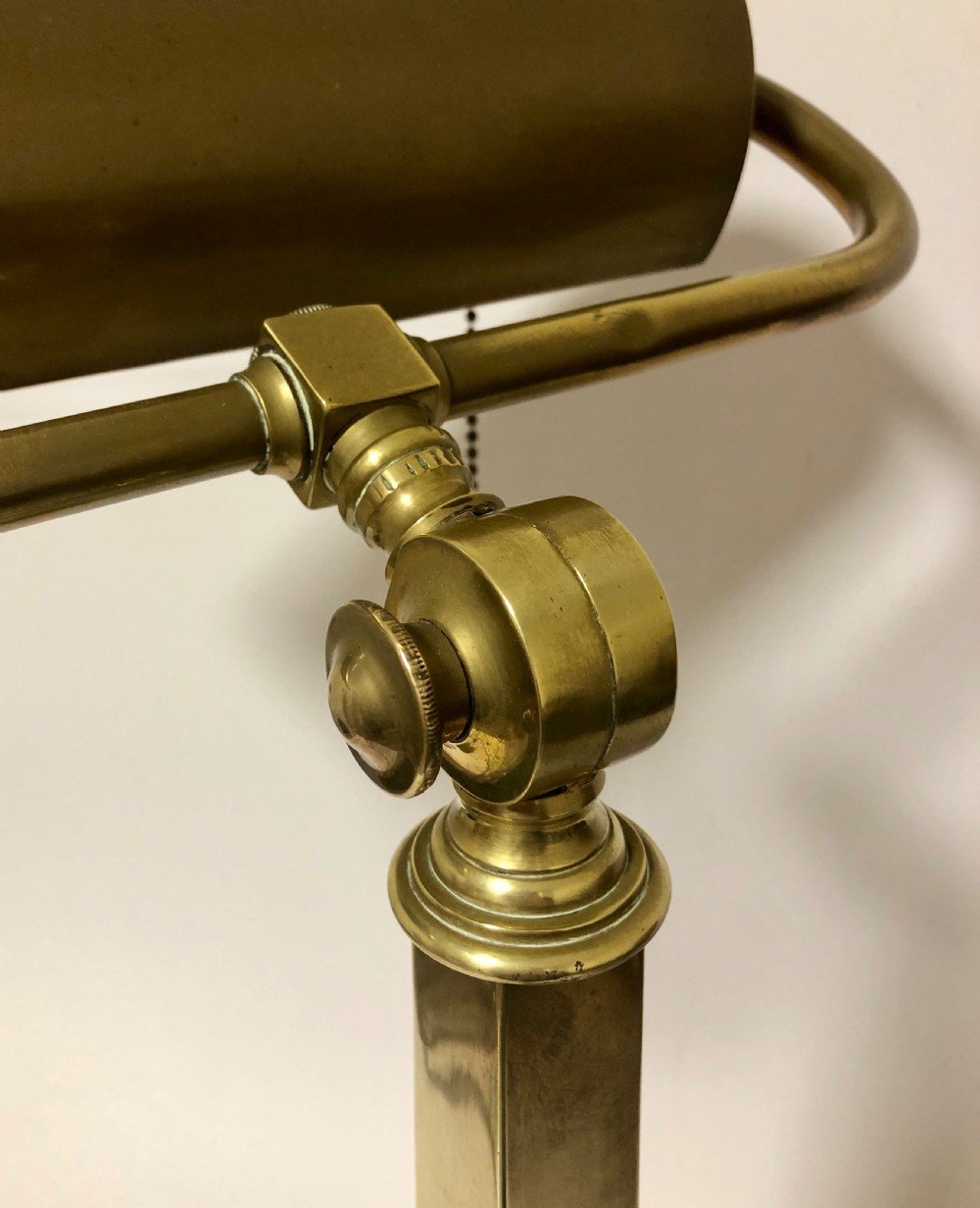 Exceptionally Large Antique Brass Bankers Desk Lamp View VI
