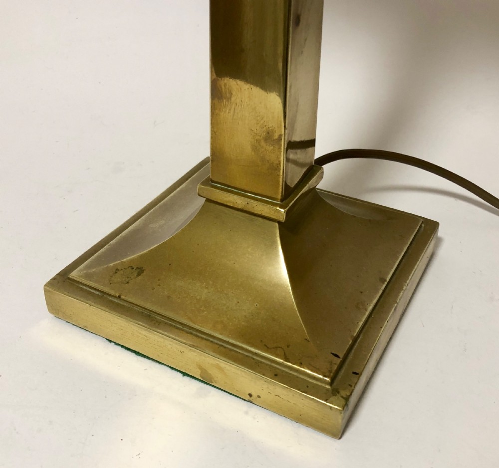 Exceptionally Large Antique Brass Bankers Desk Lamp View IX