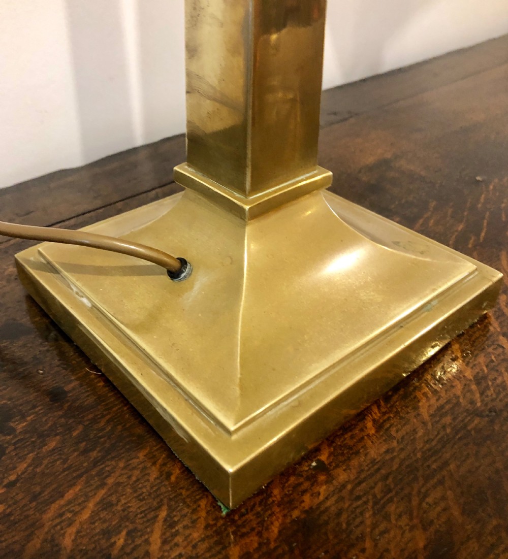 Exceptionally Large Antique Brass Bankers Desk Lamp View XV