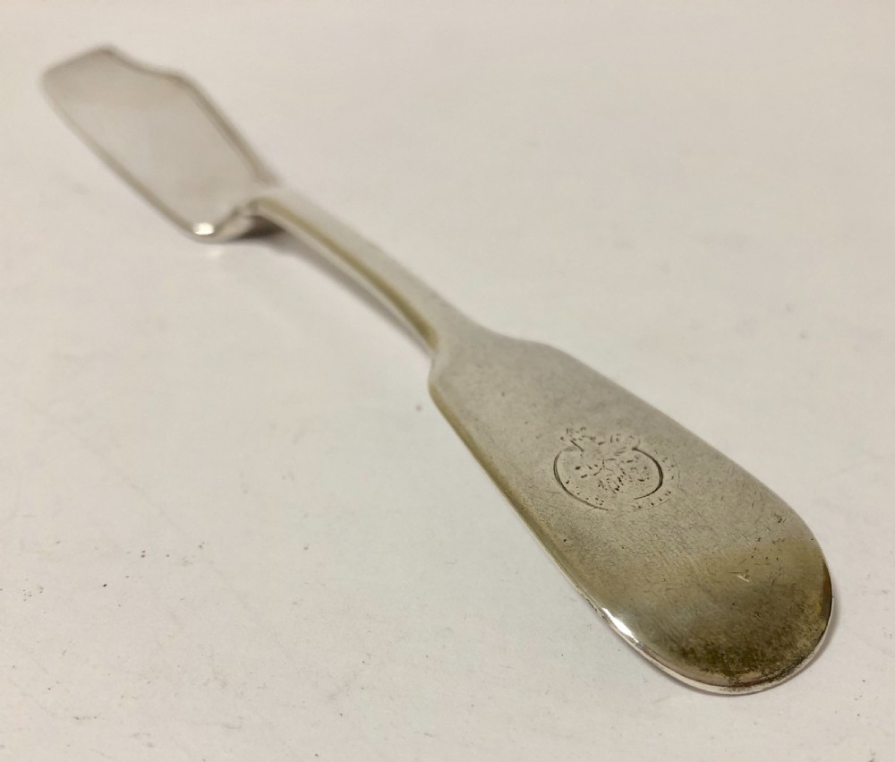 Antique Victorian Solid Silver Butter Knife 1841 William Eaton View VI