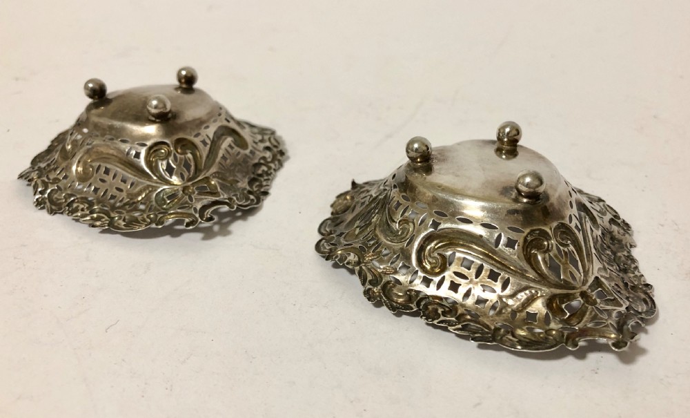 Pair of Antique Solid Silver Bon Bon Dishes 1895 View XII