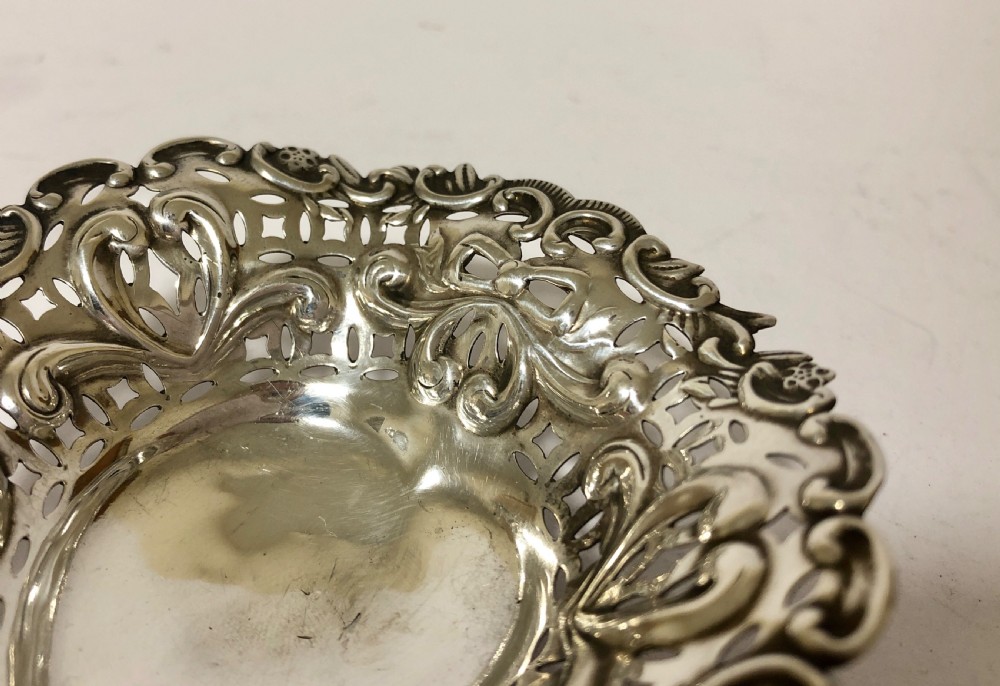 Pair of Antique Solid Silver Bon Bon Dishes 1895 View XIII