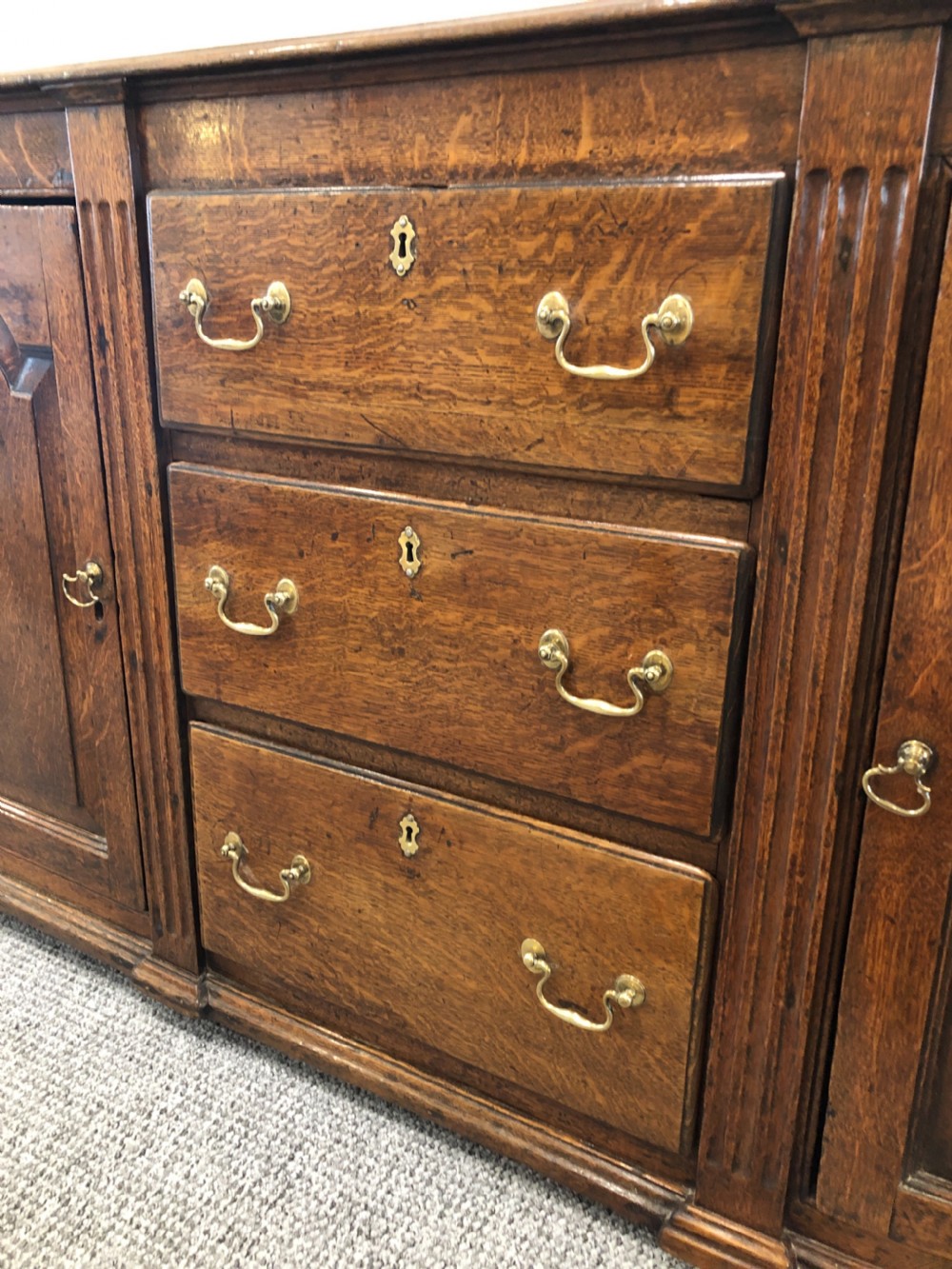 Antique Georgian Oak Dresser Base View IX