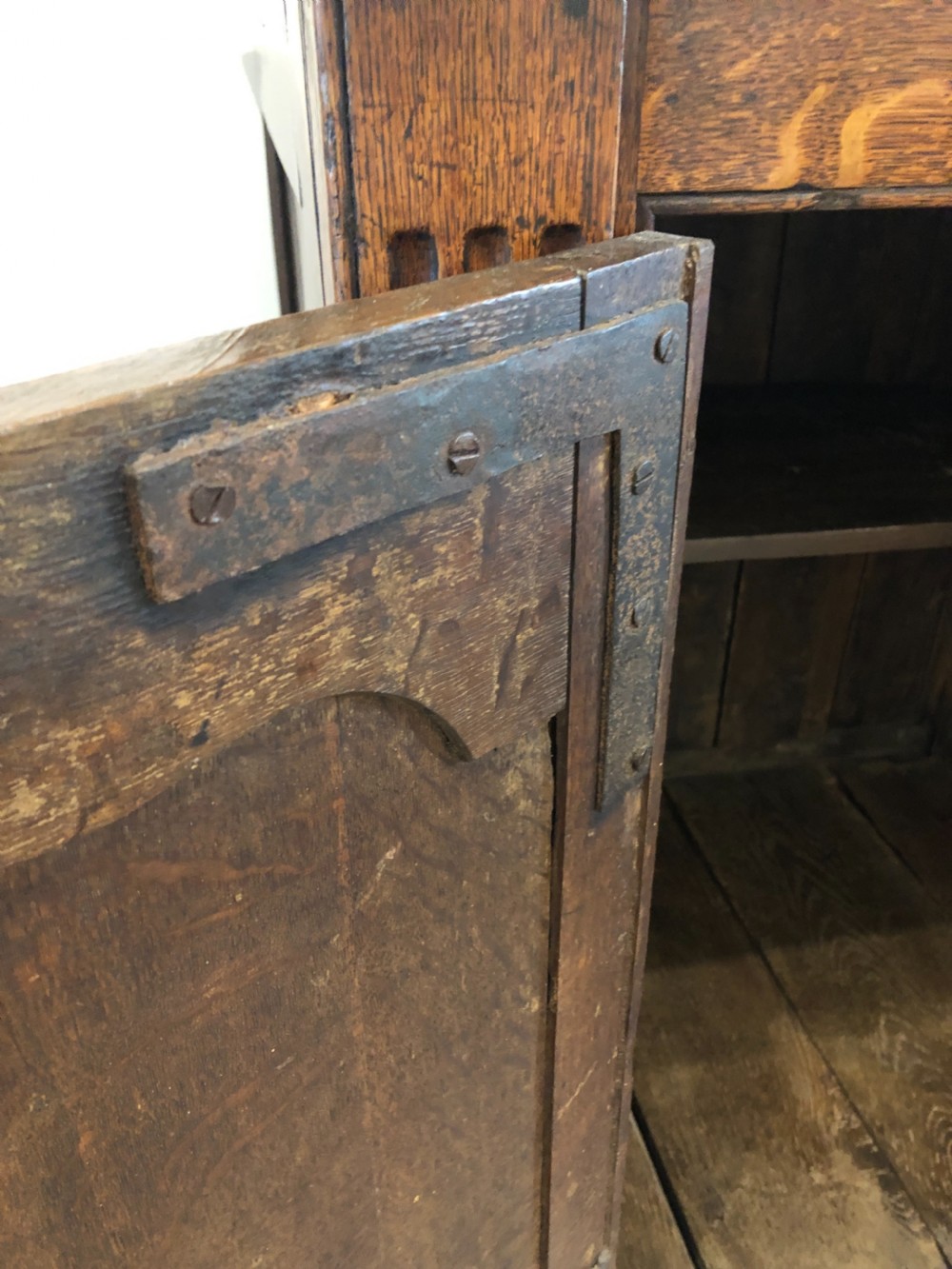 Antique Georgian Oak Dresser Base View XI