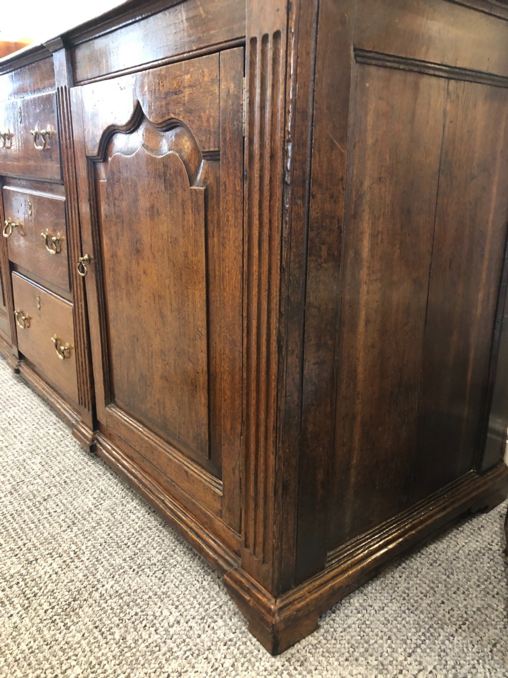 Antique Georgian Oak Dresser Base View XVII