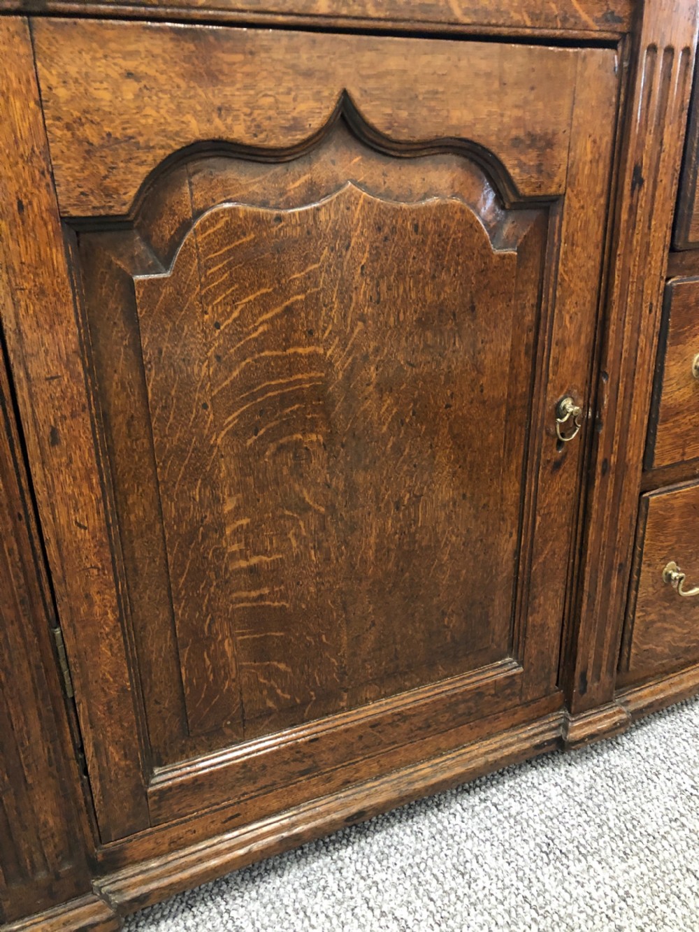 Antique Georgian Oak Dresser Base View XVIII