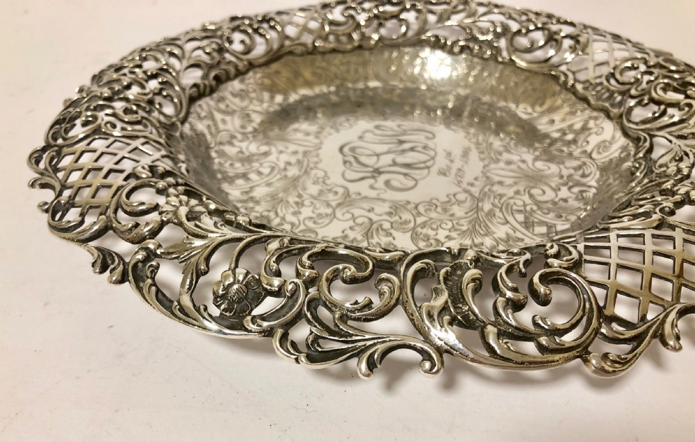 Antique American Solid Sterling Silver Dish by Tilden Thurber Co  View III