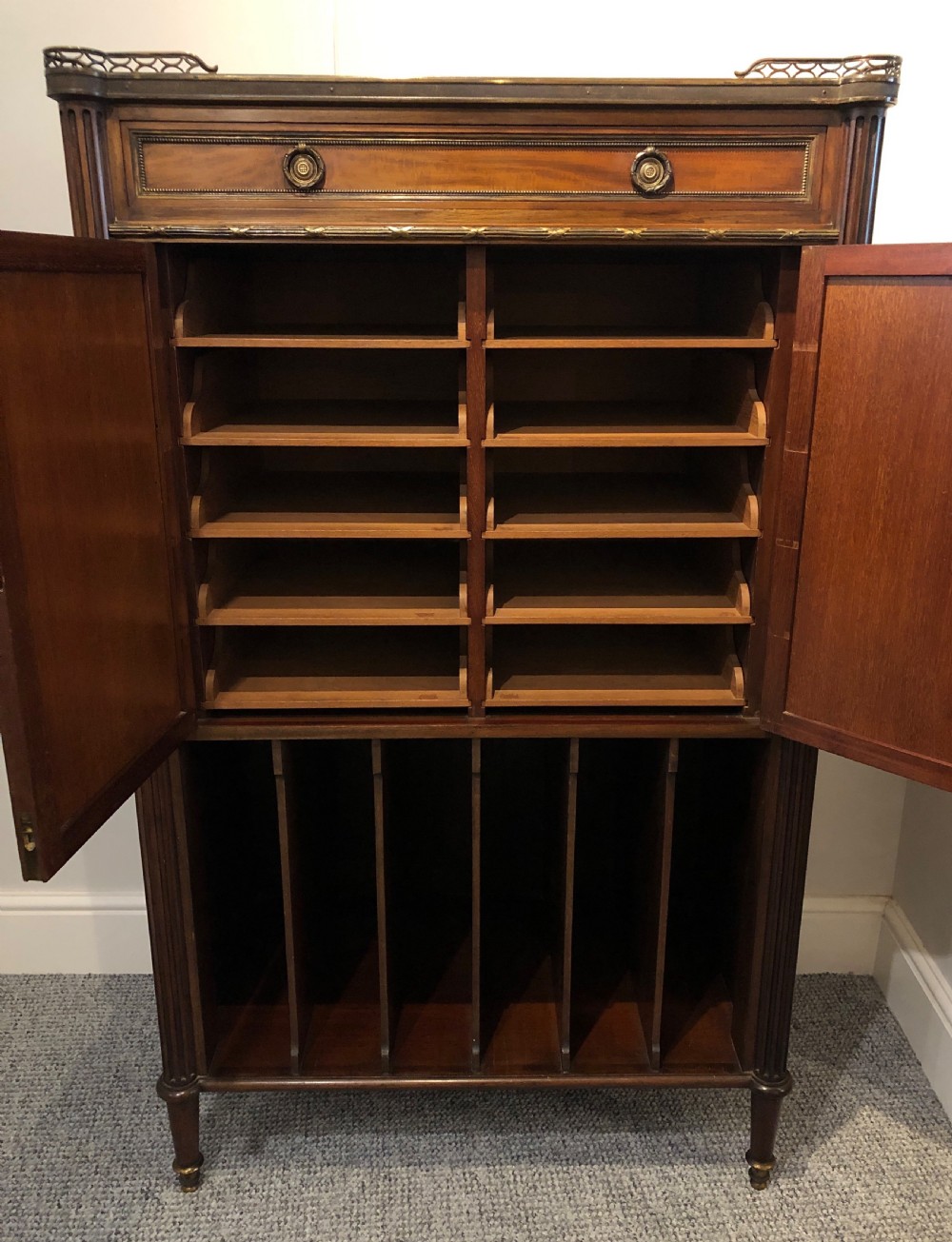 Large Antique Mahogany Music Cabinet View IV