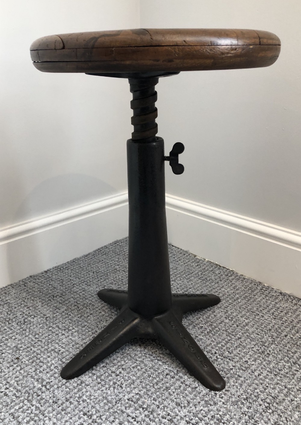 Original Antique Singer Sewing Machinists Stool View IV