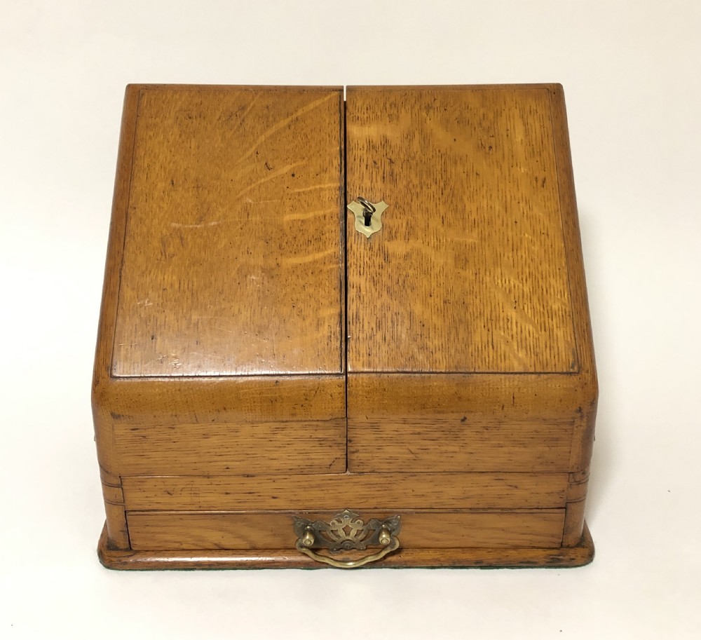 Antique Edwardian Desktop Stationery Cabinet