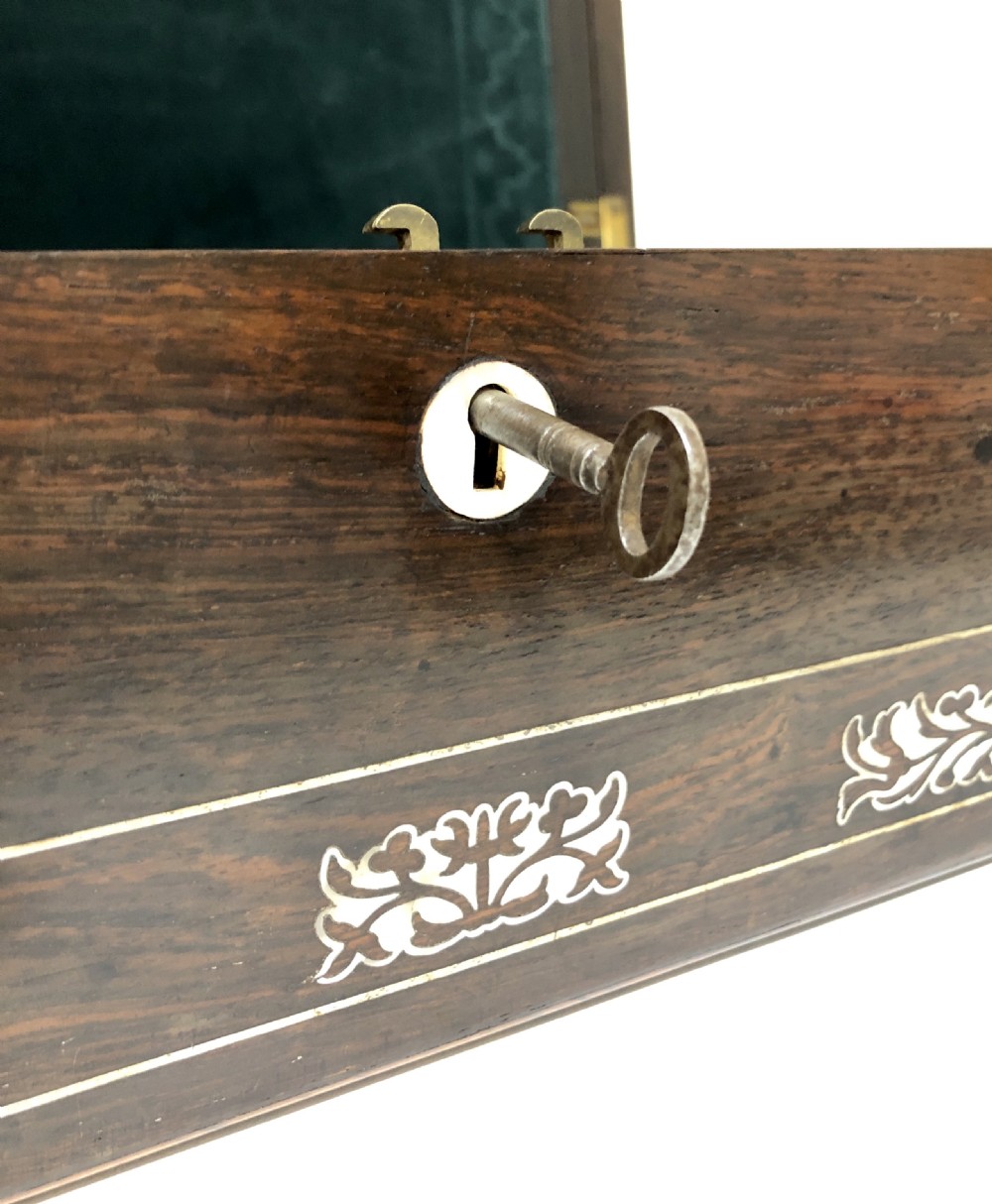 Antique Rosewood and Mother of Pearl Writing Slope Box View VI