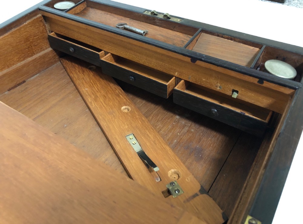 Antique Rosewood and Mother of Pearl Writing Slope Box View XIII