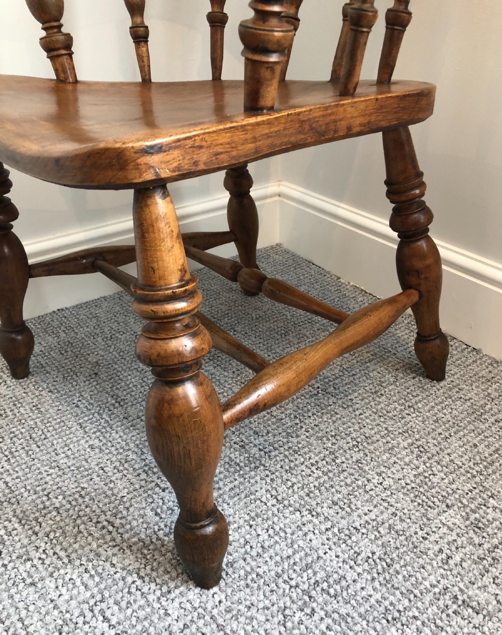 Antique Elm and Beech Smokers Bow Captains Chair View III
