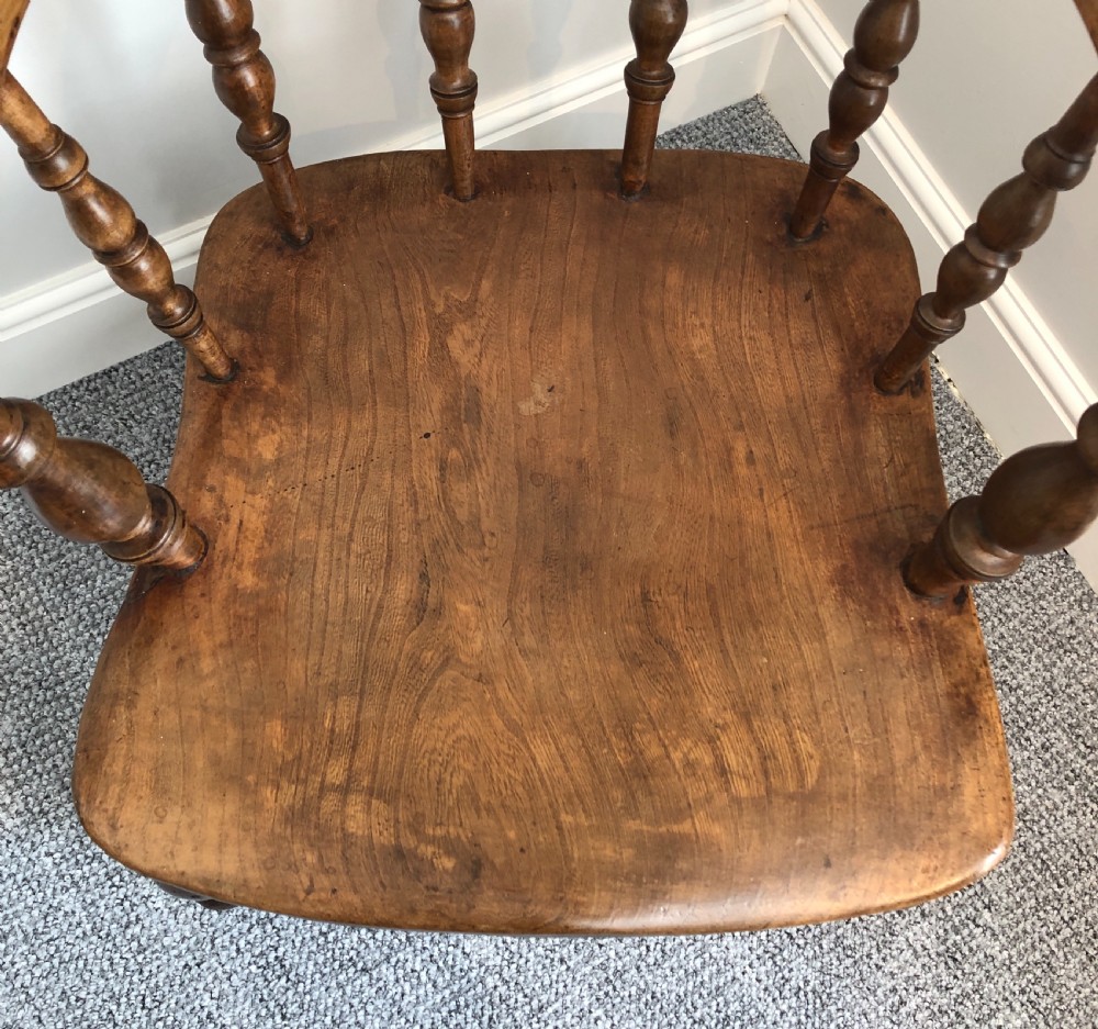 Antique Elm and Beech Smokers Bow Captains Chair View IV