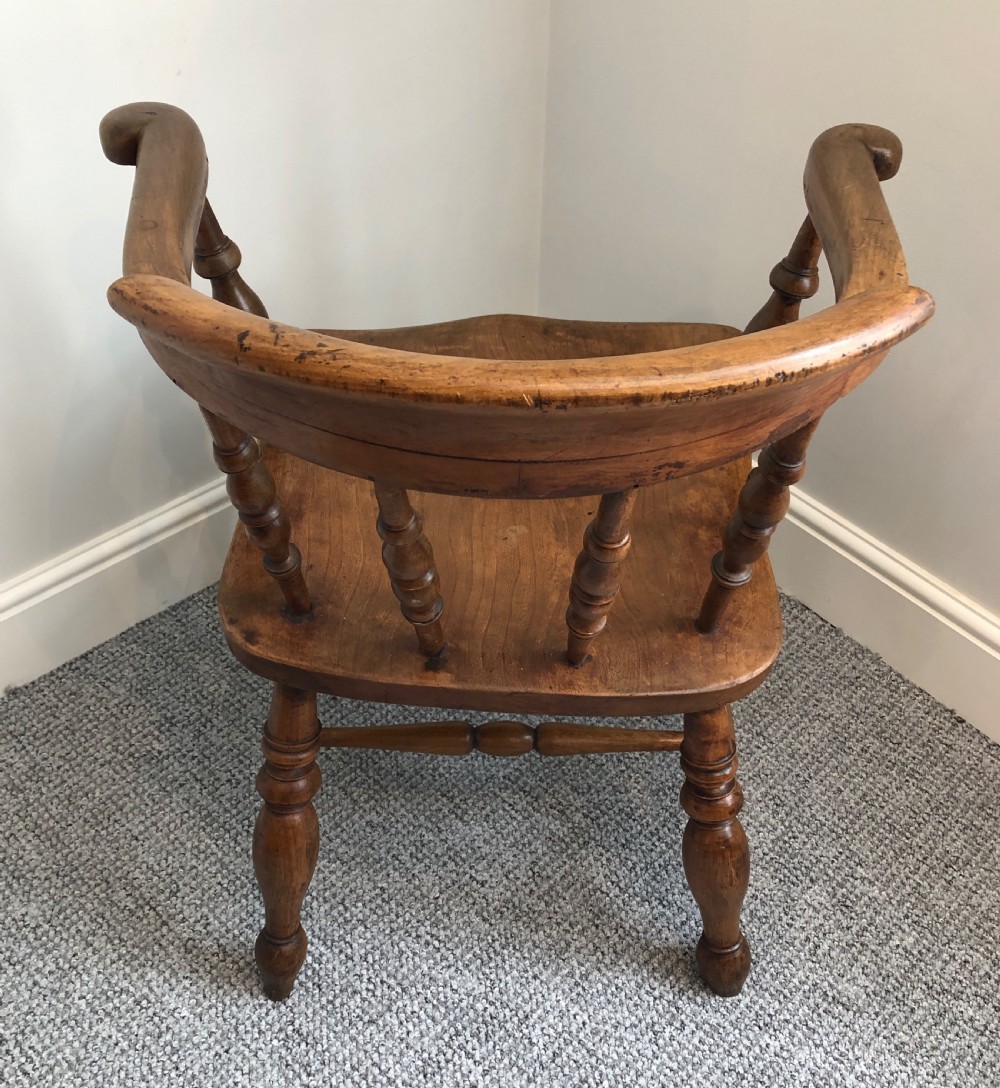 Antique Elm and Beech Smokers Bow Captains Chair View VI