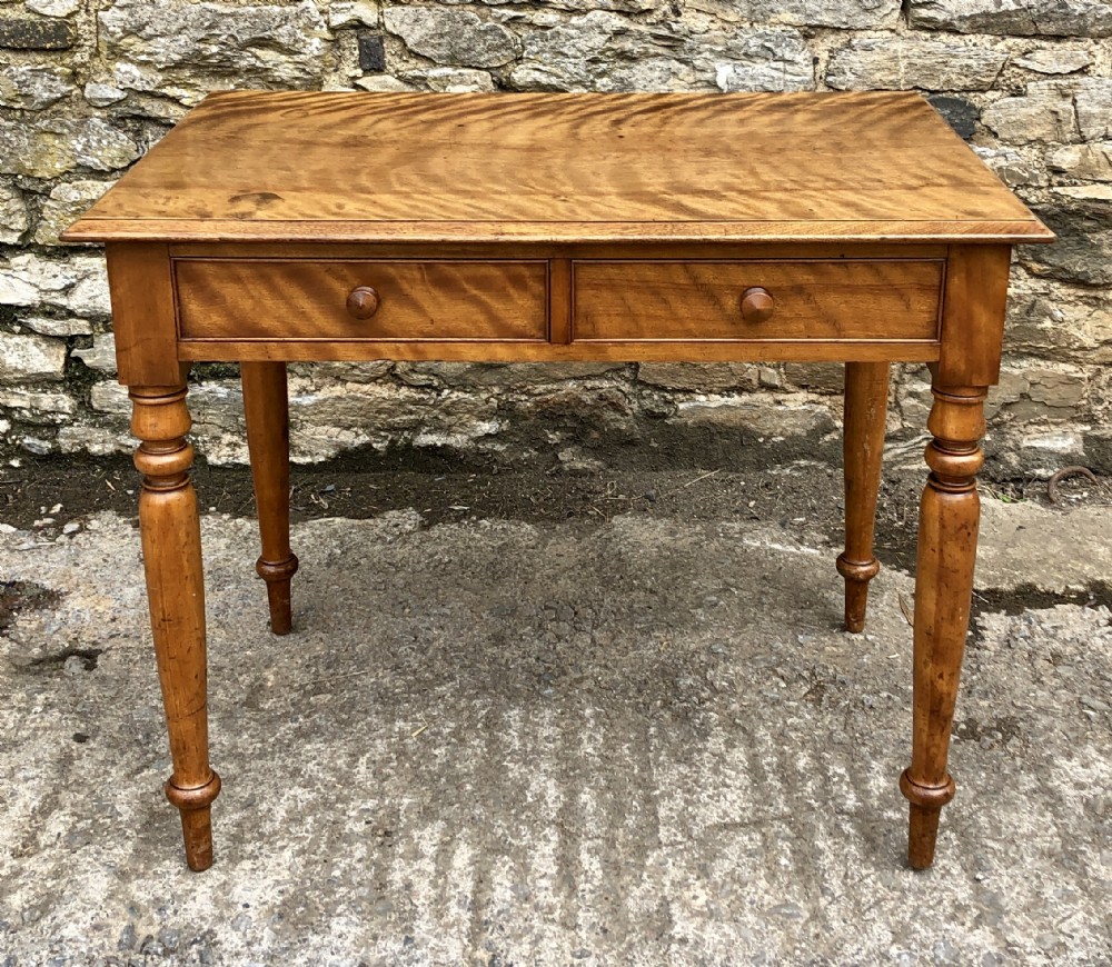 Victorian Satinwood Two Drawer Side Table 