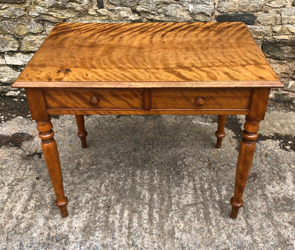 Victorian Satinwood Two Drawer Side Table  View II
