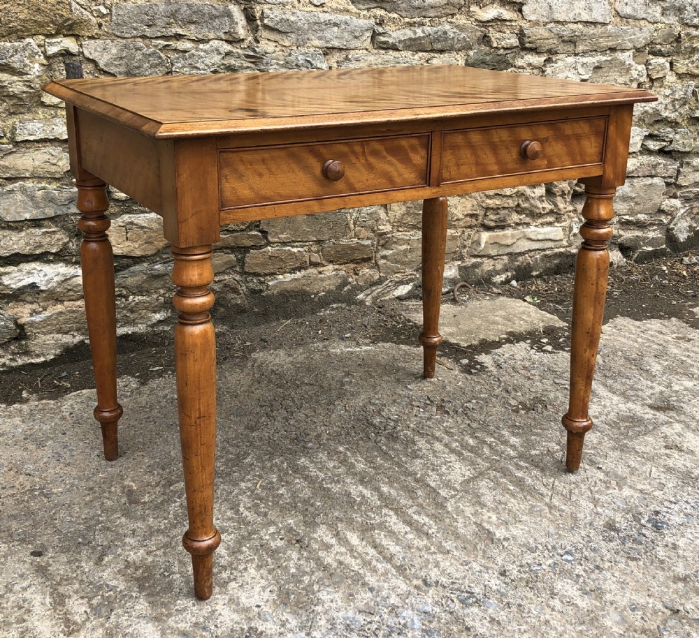 Victorian Satinwood Two Drawer Side Table  View III