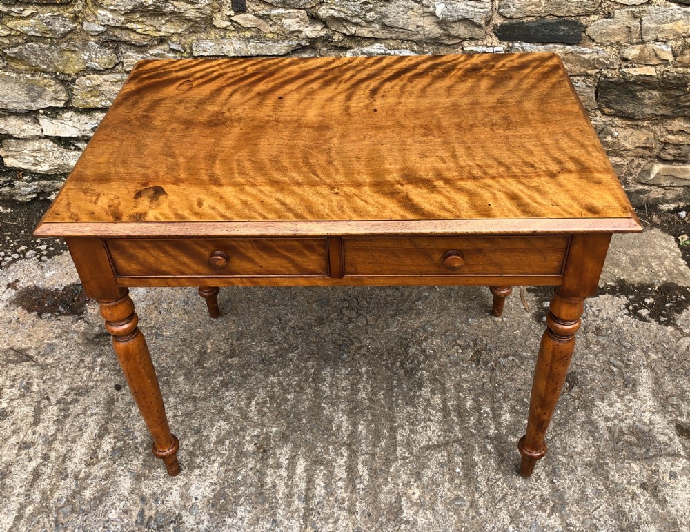Victorian Satinwood Two Drawer Side Table  View VI