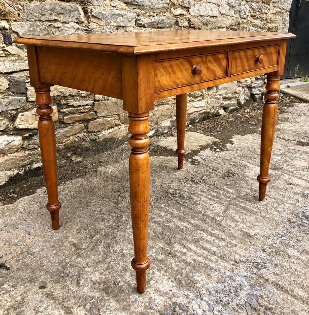 Victorian Satinwood Two Drawer Side Table  View VII
